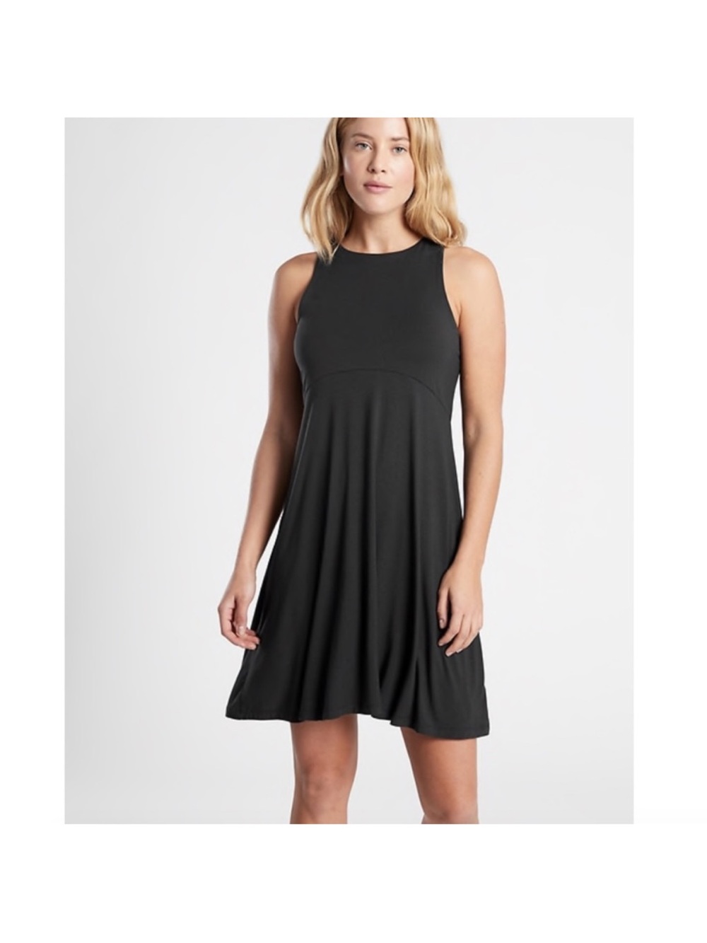 Athleta Santorini Thera Dress Lightweight Stretch Athleisure Black Size XS